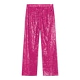thumbnail image 6 of Lejafay Kids Girls Sparkly Sequins Dance Pants Elastic Waist Bottoms Trousers Hip Hop Jazz Disco Dancewear Hot Pink 16, 6 of 7