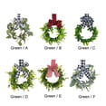 thumbnail image 3 of YINKUU 25cm/10in Plaid Bow Christmas Wreath Decorations, Coarse Linen Ribbon, Cabinet Decoration Wreath, 3 of 13
