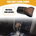 thumbnail image 2 of Funda Universal para palanca de cambios de coche, Protector adhesivo para palanca de cambios automática, transpirable, piel sintética, color marrón, 1 ud., 2 of 7