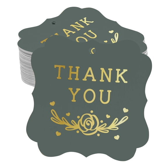 Inkdotpot Pack Of 50 Real Gold Foil Bracket Shape Paper Tags Thank You Bridal Shower Favor Hang Tags