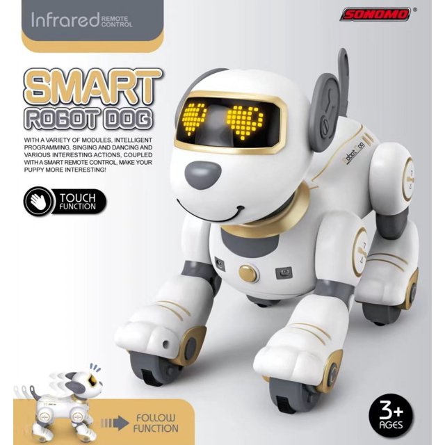 Perro de simulación de programación de control remoto que puede cantar y bailar, acrobacias, carga, robot inteligente dinámico, juguetes de educación temprana para niños
