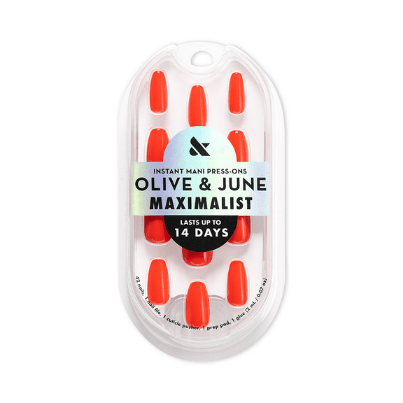 Olive & June Instant Mani Maximalist Medium Coffin Press-On Nails, Field Day, 42 Pieces