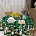 thumbnail image 6 of St.Patrick''s Day Tablecloth Gold Green Clover Round Tablecloth 60 Inch Lucky Shamrock Table Cloth for Farmhouse Kitchen Decor Polyester Fabric Green Buffalo Plaid Table Cover for Party Outdoor, 6 of 6