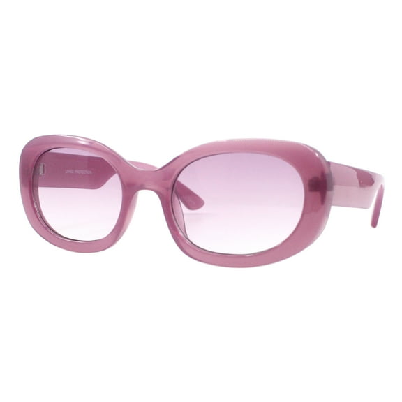Womens Oval Rectangular Sunglasses Vintage Retro Fashion UV 400 Purple
