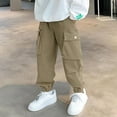 thumbnail image 5 of Spazoro Boys Cargo Pants, Multi-Pockets Elastic Waist Solid Color Baggy Casual Jogger for Boys Khaki Size 11 T, 5 of 6