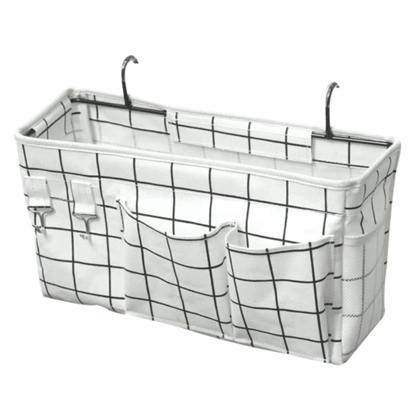 Loghot - Organizador colgante para literas y camas de hospital, rieles de cama para dormitorios, se pueden colocar gafas, libros, teléfonos móviles, llaves (azul claro) MFZFUKR CQ426-5