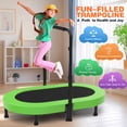 thumbnail image 6 of Foldable Trampoline, Mini Rebounder Trampoline with Adjustable Handle, Exercise Trampoline, Parent-Child Kids Twins Trampoline Max Load 220lbs, 6 of 6
