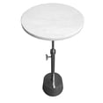 thumbnail image 3 of Aluminum Frame Round Side Table with Marble Top and Adjustable Height White and Silver - Saltoro Sherpi, 3 of 7