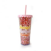 Packed Party "Oh So Thankful" Pink 22 oz Glitter Tumbler