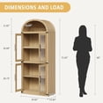 thumbnail image 2 of EastVita 71.4 in Tall Arched Bookshelf with Doors Farmhouse Bookcase Display Storage Shelves Wooden Display Cabinet Rounded Bookcases for Living Room Kitchen Office, 2 of 7