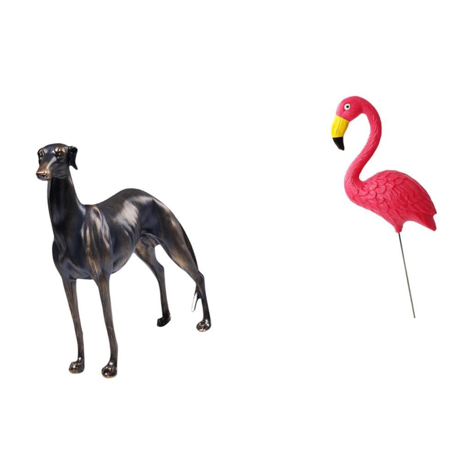 Dualoai Bird Resin Animal Figurine Sculpture for Home Decor Table Centerpiece Desk Figure Living Room Hotel Christmas Yard Art Ornament Fairy Garden Accessories Flamingo Stake Holiday Spring