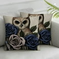 thumbnail image 3 of Happy Halloween Owl Pillowcase, Floral Throw Pillow Cover,Cushion Case with Hidden Zipper, Floral Pillow Cases for Living Room Couch Sofa Patio Garden Car, 3 of 7
