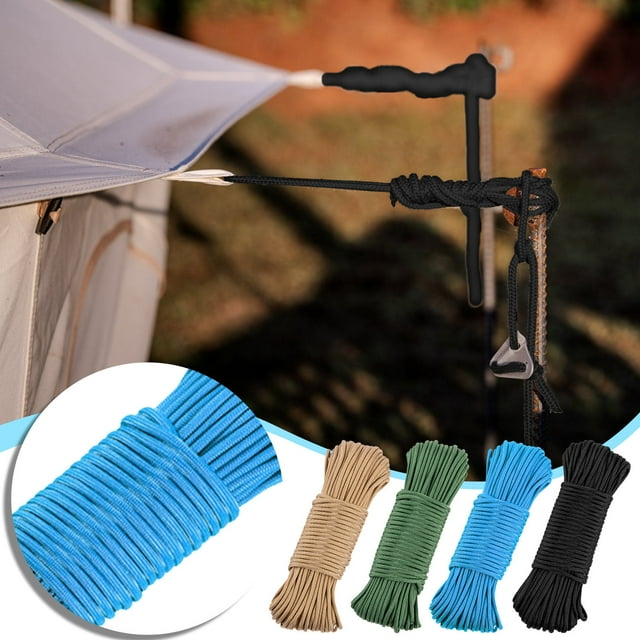 Fiudx Cuerda de Nailon de 9 Hilos para Paraguas, Cuerda de Paracaídas de Alta Resistencia, Cuerda Duradera para Tiendas de Campaña de Emergencia, Herramienta de Supervivencia Multiusos, Esencial para