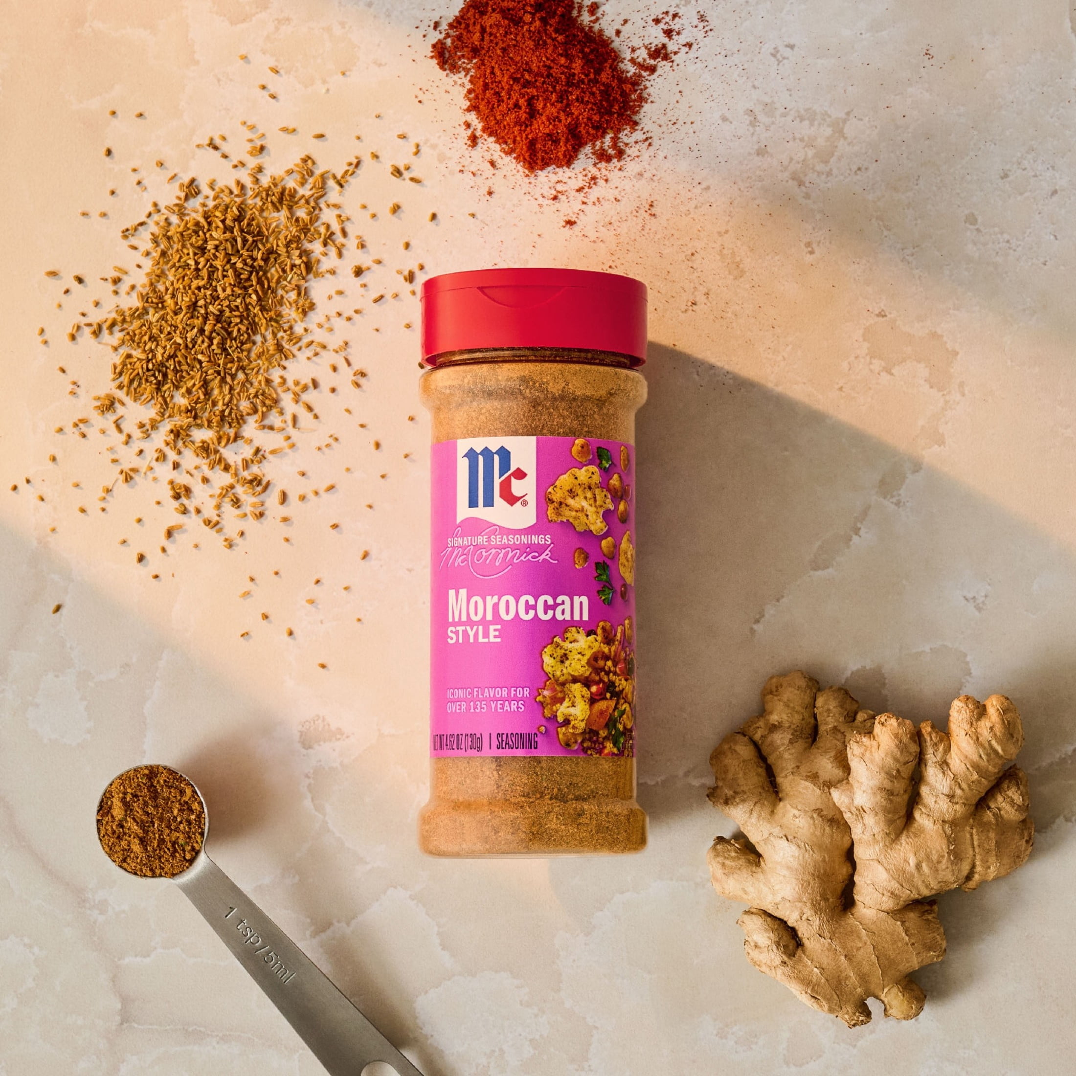 (3 pack) McCormick Moroccan Style Seasoning, 4.62 oz Bottle