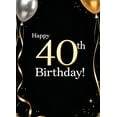 thumbnail image 5 of LUUFILx 40th Birthday Backdrop Banner Gold Black Party Decoration Supplies Photography Props Vintage Elegant Background Balloons, 5 of 9