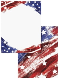 Astrodesigns 2-Sided Preprinted Stationery, 8-1/2 x 11 Inches, Stars and Stripes, 100 Sheets