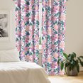 thumbnail image 2 of Ambesonne Floral Curtains, Flowers Watercolor Circles, Pair of 28"x95", Forest Green Pastel Pink, 2 of 5