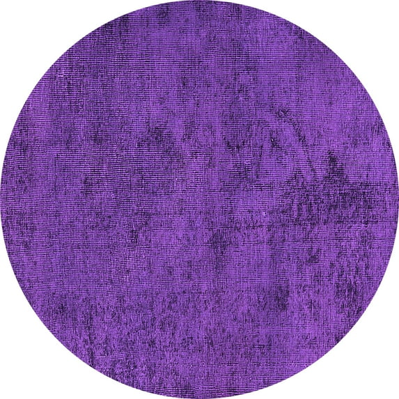 Ahgly Company Indoor Round Oriental Purple Industrial Area Rugs, 8' Round