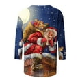 thumbnail image 4 of Chemises pour Femmes, Décontractées, Col Rond, Manches 3/4, Imprimé de Noël, Tendance, en Solde, 4 of 5