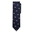 thumbnail image 2 of Jacob Alexander Men's Woven American Flags USA 2.5 inch Width Slim Neck Tie - Navy Blue, 2 of 6
