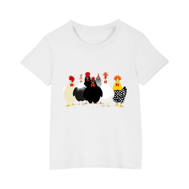 RXIRUCGD 2025 Vêtements d'Été pour Enfants T-shirt Imprimé Mode Mignon Col Rond Manches Courtes