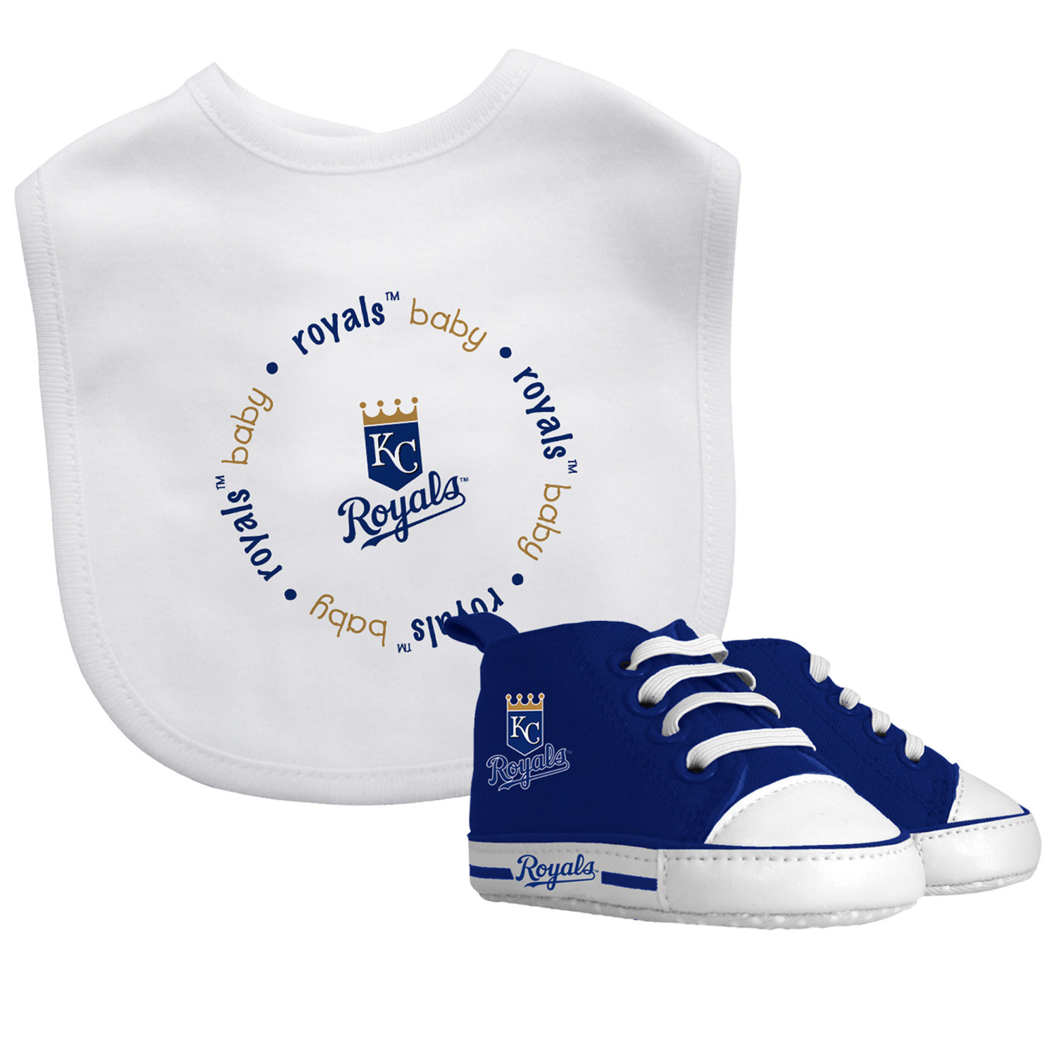BabyFanatic 2 Piece Bib and Shoes - MLB Kansas City Royals - White Unisex Infant Apparel - image 2 of 3