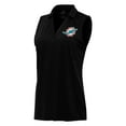thumbnail image 2 of Women's Antigua  Heather Black Miami Dolphins Layout Sleeveless V-Neck Polo, 2 of 3