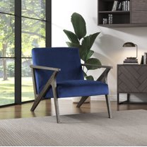 OakvillePark Columbia Velvet Fabric Upholstered Accent Chair, Navy Blue