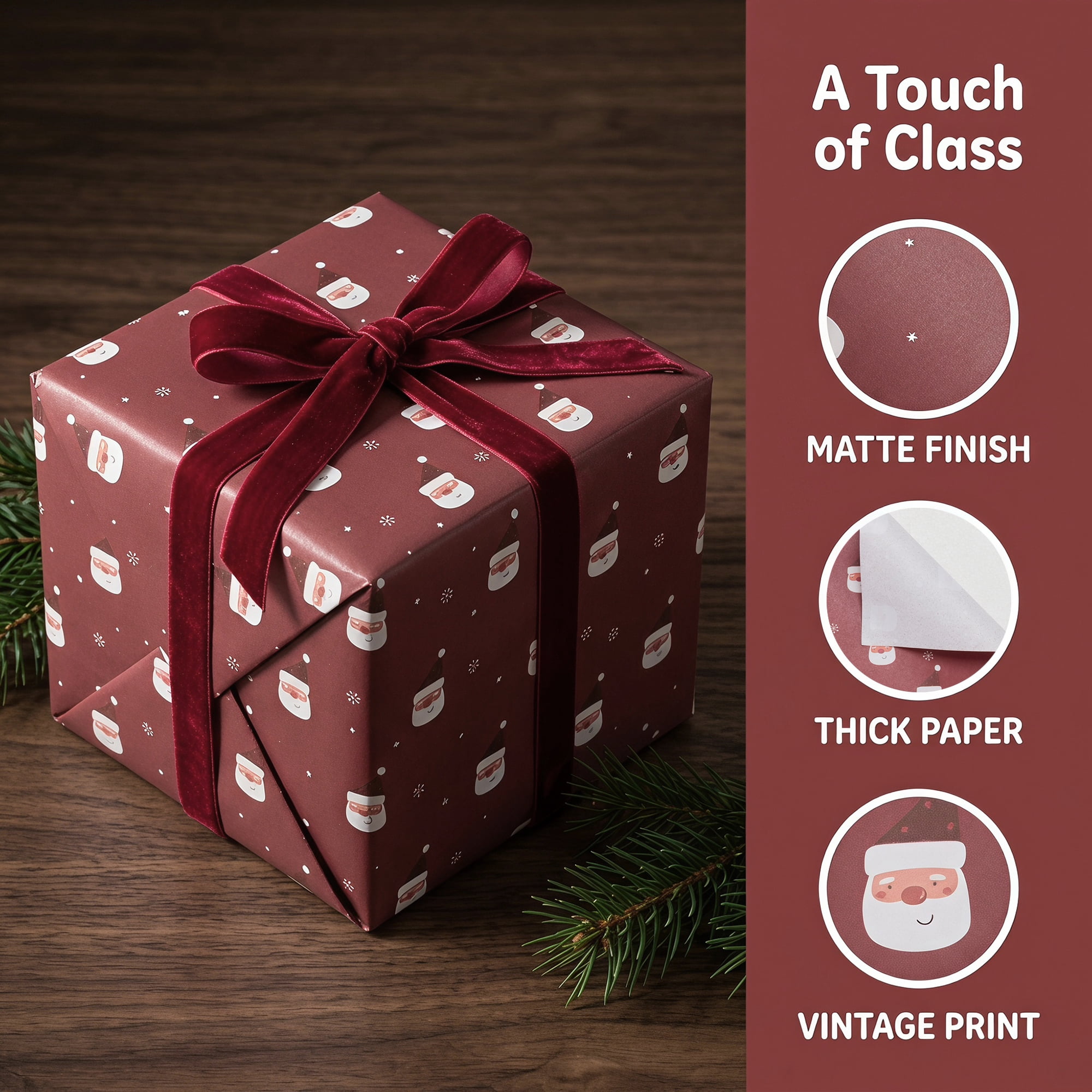 Unique Bargains Premium Gift Wrapping Paper for Christmas and Events Red 27.6"x 19.7"
