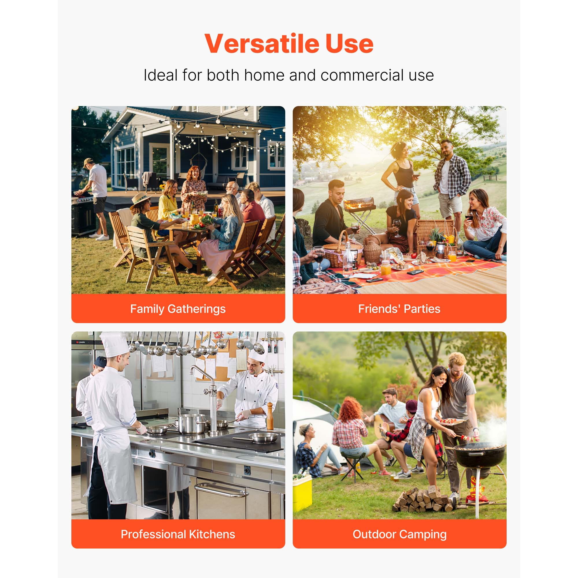 KFFKFF 4-Piece BBQ Grill Tool Set, Durable Stainless Steel Grilling Utensils with Tongs, Spatula, Fork, and Brush, Ideal for Outdoor Cooking and Gifting