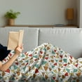 thumbnail image 3 of Leaves Soft Flannel Fleece Throw Blanket, Sketch Art Style Ginkgo Biloba Leaf Pattern in Autumn Season Colors Herbs Botany, Cozy Plush for Indoor and Outdoor Use, 50" x 70", Multicolor, by Ambesonne, 3 of 5