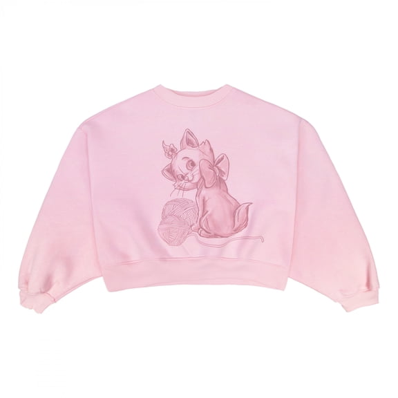 Disney Juniors Marie Yarn Ball Drop Sleeve Crop Sweatshirt (Ladies), S to XL