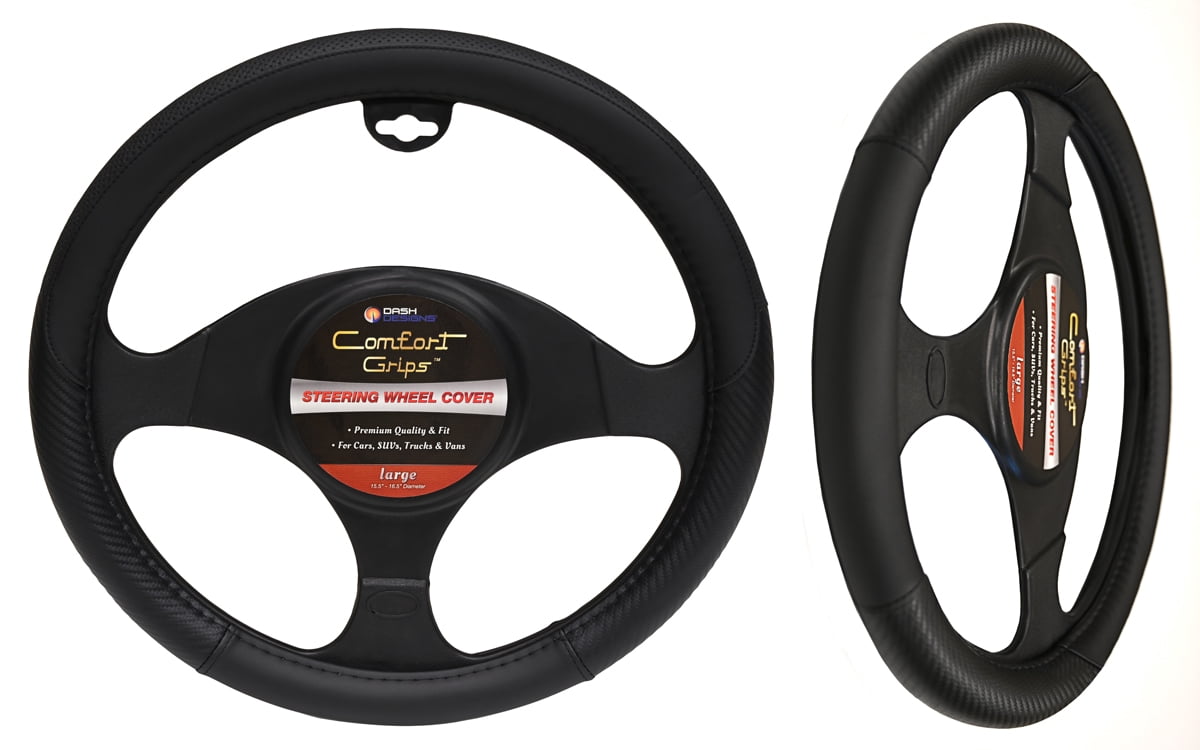 Comfort Grips Steering Wheel Cover - Carbon Smooth Medium (14.5 - 15.4) Black
