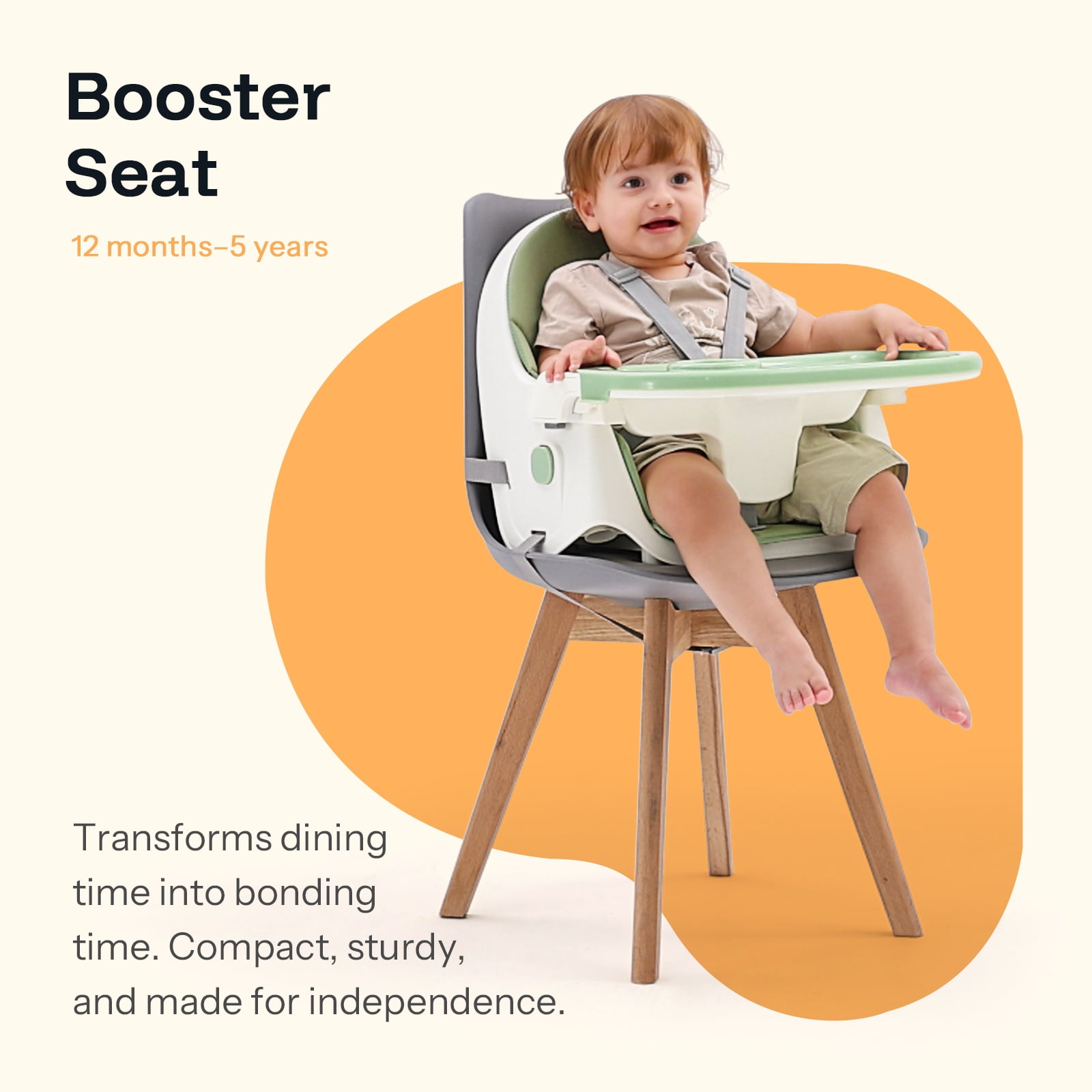 HARPPA 4-in-1 Convertible High Chair for Babies and Toddlers, Feeding Chair for Infant,Green