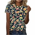 thumbnail image 2 of Fengqque 2025 Women's Sexy Summer Printed Round Neck Regular Fit Top, 2 of 5