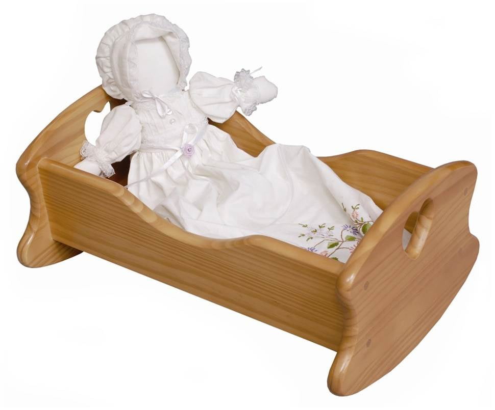 INCL "Butterfly" Wooden Dolls Cradle/Dolls Bed 50 cm Bedding A 