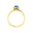 thumbnail image 3 of CZ Saphir Triple Rangée Split Shank Halo Ring Vermeil, 3 of 8
