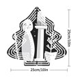 thumbnail image 3 of Stylish Metal Hanging Christmas Tree Wind Decorations - Unique Garden Spinners with Intricate Black & White Tree Pattern Design, 3 of 7
