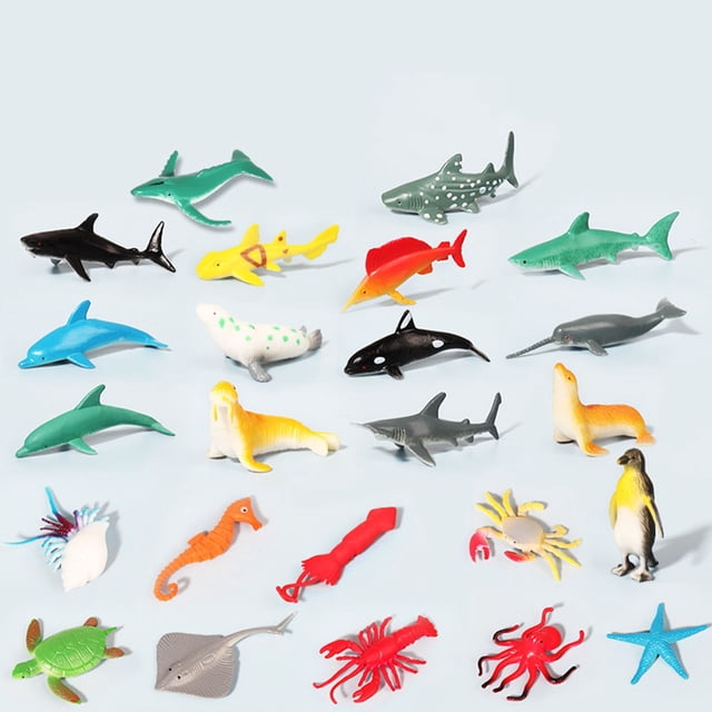 Christmas Gift Sets,Pool Toys for Kids 12/24-Pack Sea Ocean Animals Figures - Realistic Plastic Pool Party Toys Set with - Childrens Educational Birthday Gifts Birthday Party Decorations