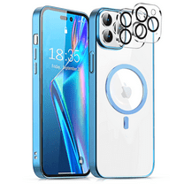 Magnetic Case for iPhone 14 Pro Max Case Compatible with MagSafe (6.7 inch), Military Grade Drop Protection Camera Cover, Soft Silicone Rubber Phone Cases for iPhone 14 Pro Max, Blue
