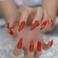 thumbnail image 5 of CoolNail Luxury 3D Sexy Red Rhinestones Extra Long Sharp Stiletto False Nails Tips Pointed Stilettos Press On Fingers Nails Full Cover, 5 of 5
