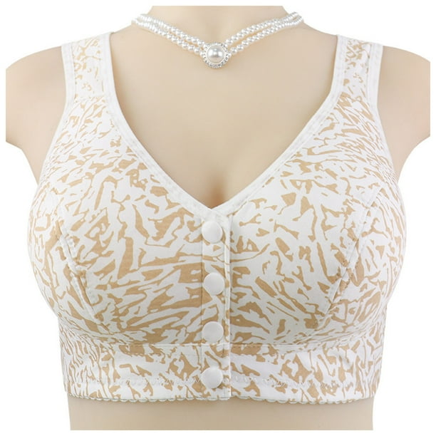 WILLBEST Brasier De Algodon Sujetador De Mujer Con Hebilla Frontal, Borde De Encaje, Sin Aro De Acero, Ajuste Sin Costuras, Para Yoga, Dormir, Talla Grande 2462