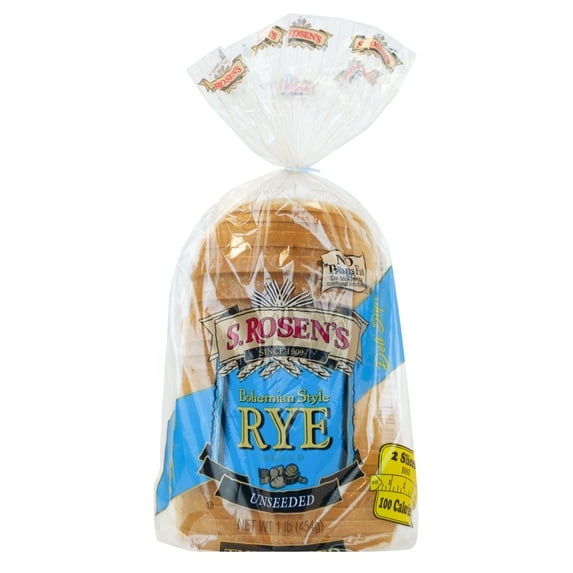 S. Rosen's Thin-Cut Plain Unseeded Rye Bread Loaf, 16 oz. Fresh