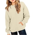 thumbnail image 3 of Chiccall Casual Girls Crew Neck Sweatshirt Plain Tone Soft Comfortable Daily Walking Shopping Vacation Cute Pullover Sweatshirt for Kids, 3 of 5
