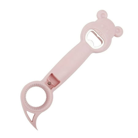 

Multifunctional Four-In-One Safety Can Bottle Opener Screwing Device Household Canned Bottle Cap Screwing Device Home Tool PINK