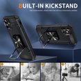 thumbnail image 4 of Sturdy 360 Rotatable Kickstand Back Case for iPhone 11, Luxury Ultra Slim Shockproof Armor Durable Heavy Duty Protective Hard Phone Case Cover for iPhone 11, Black, 4 of 8