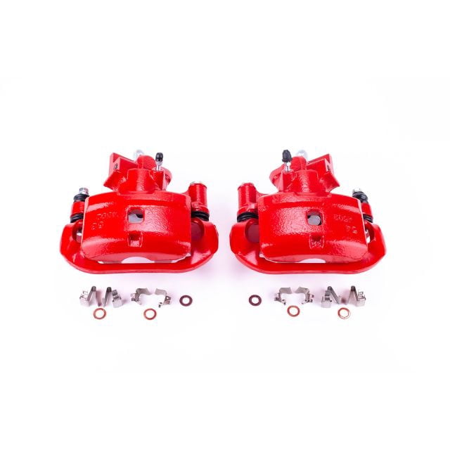 Power Stop Rear Pair of Red Powder Coated Calipers S2754