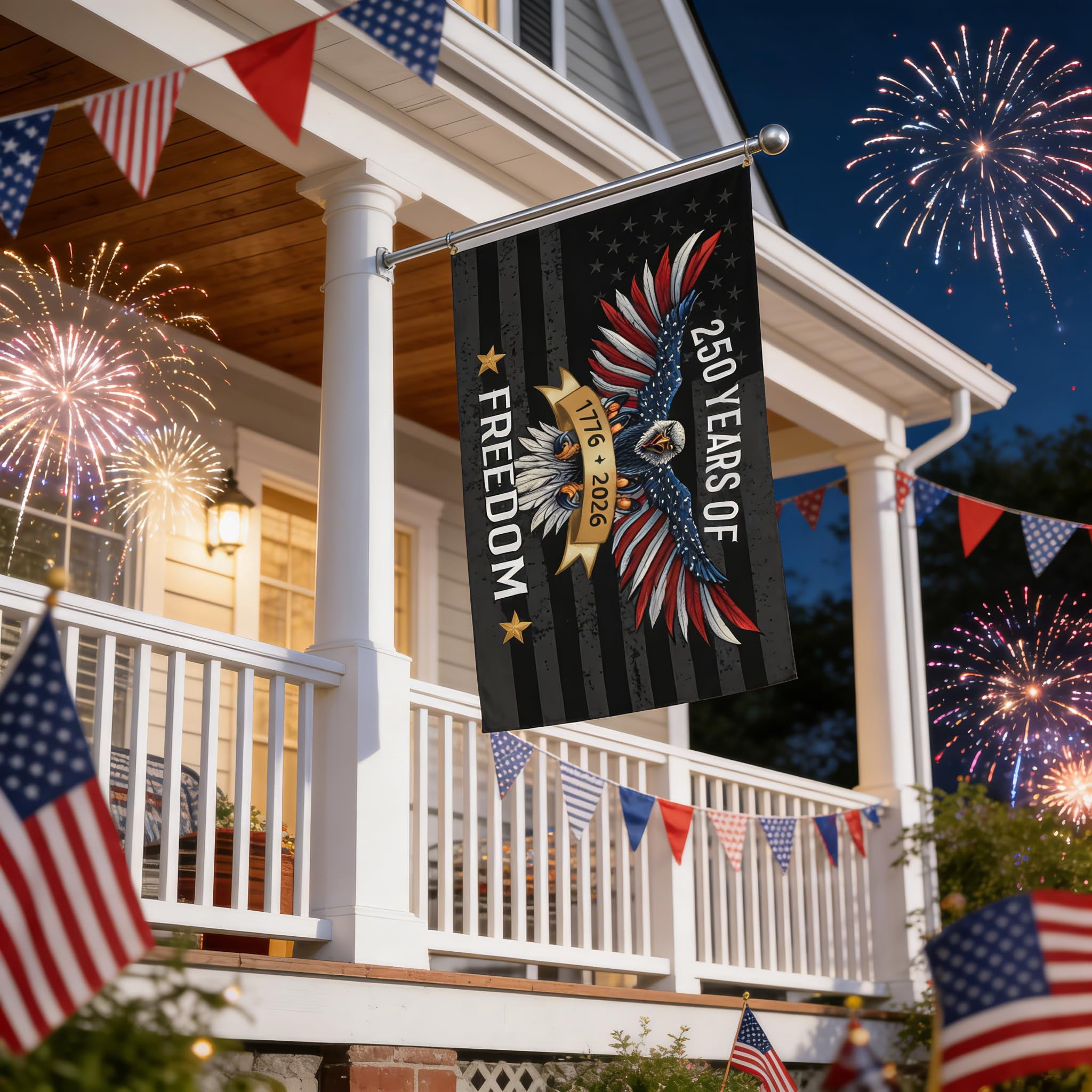 250 Year American Anniversary Flag 250th Anniversary Usa Flag Patriotic 4th of July Independence Day 1776-2026 Yard Flags For Outside 3x5 Ft Outdoor Banner Decorations