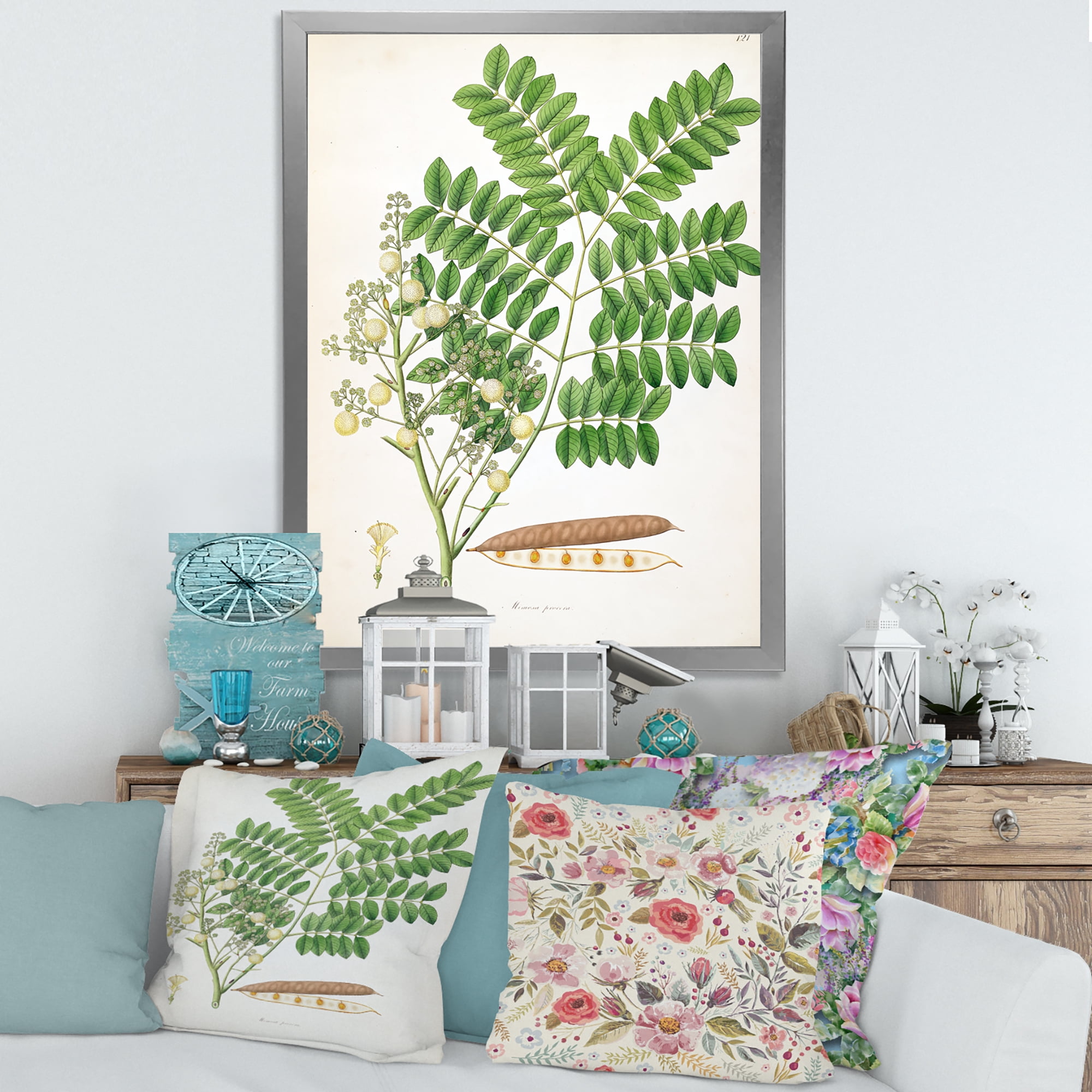 Designart 'Ancient Botanicals VII' Farmhouse Framed Art Print