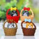 thumbnail image 3 of Set de decoración de jardín con 4 bonitos gatos en cestas de PVC, 3 of 3